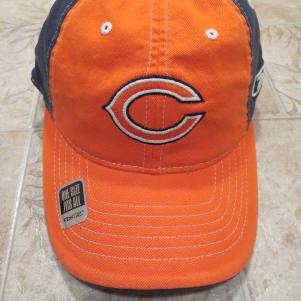 NFL Chicago Bears Baseball Cap Hat, Navy Blue & Orange (179)